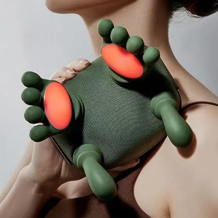 Smart Finger Pressure Neck Massager – Electric Deep Kneading Heated Back & Shoulder Massager Pain Relief Relaxation Device for Home, Office & Car
