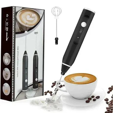 2-in-1 Electric Milk Frother & Egg Beater – USB Rechargeable Handheld Mixer