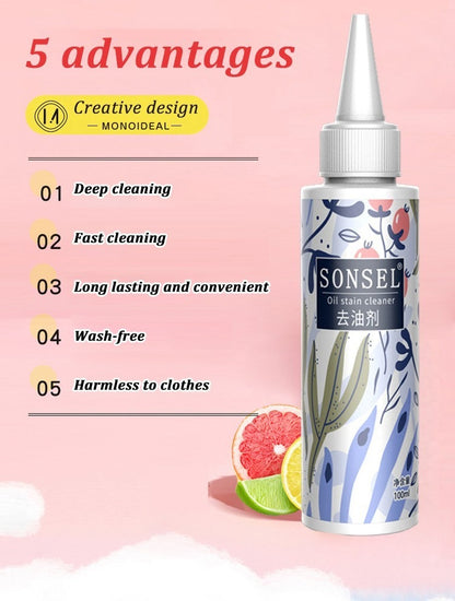 Oil Stain Remover for Clothes Fast-Acting Fabric Spot Cleaner, 100ml